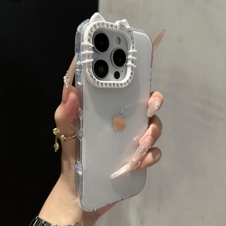 新款KT猫镜头框适用苹果17promax手机壳iPhone16高级15简约14防摔
