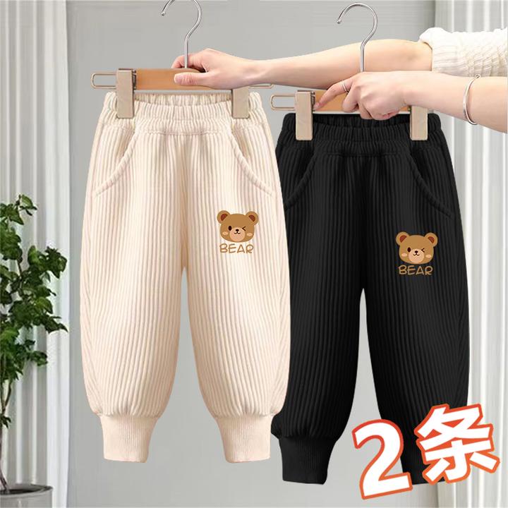 2025春秋新款灯芯绒休闲裤男童女童裤子儿童洋气束脚长裤秋装童装