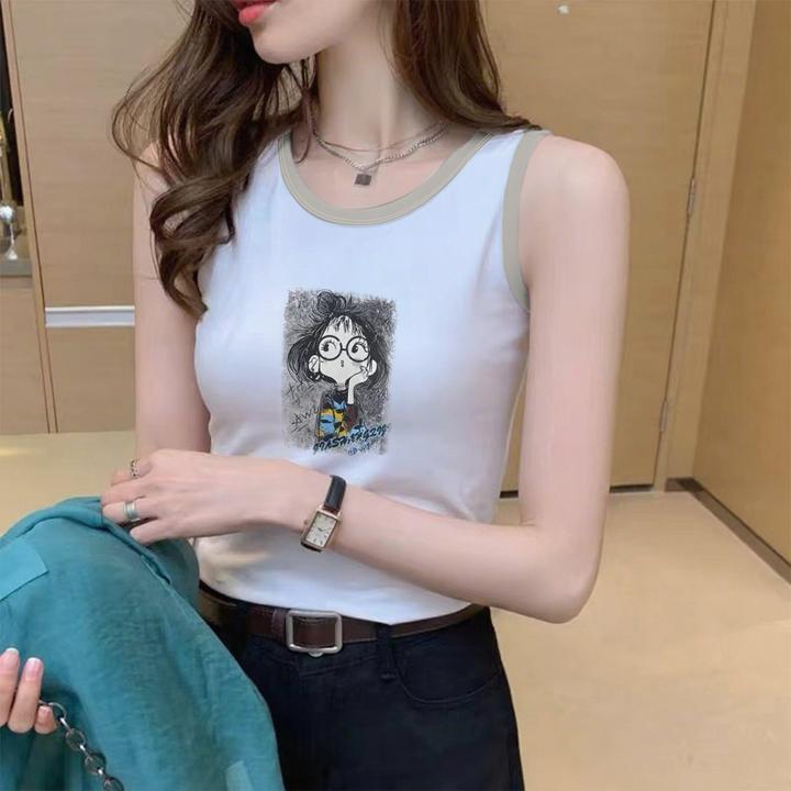 100%纯棉夏季新款无袖背心女外穿性感宽松韩版休闲百搭圆领T恤女