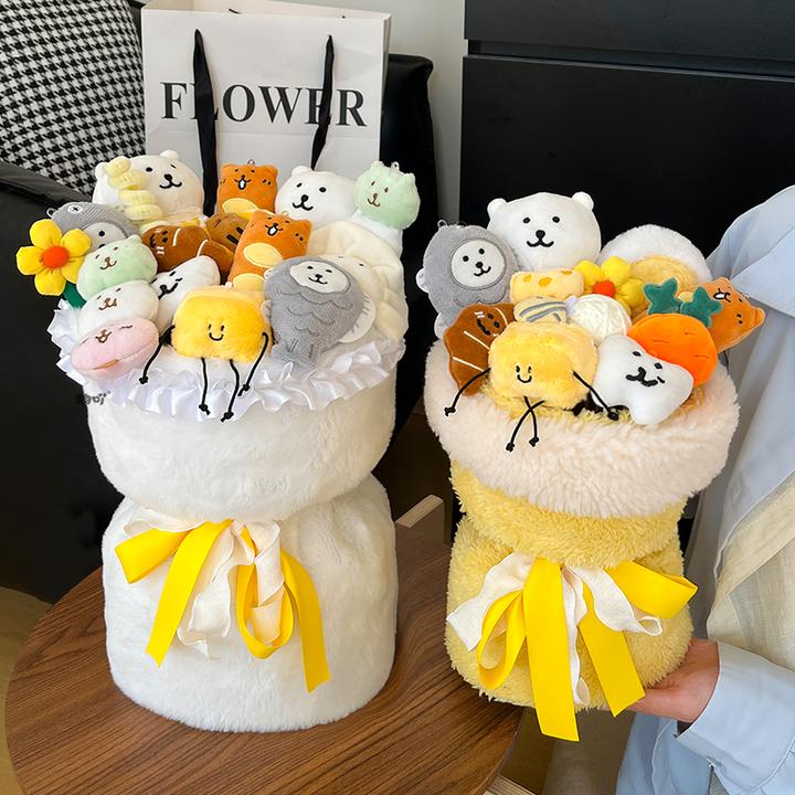 可爱自嘲熊玩偶花束成品chiikawa卡通花实用礼品生日礼物送女生