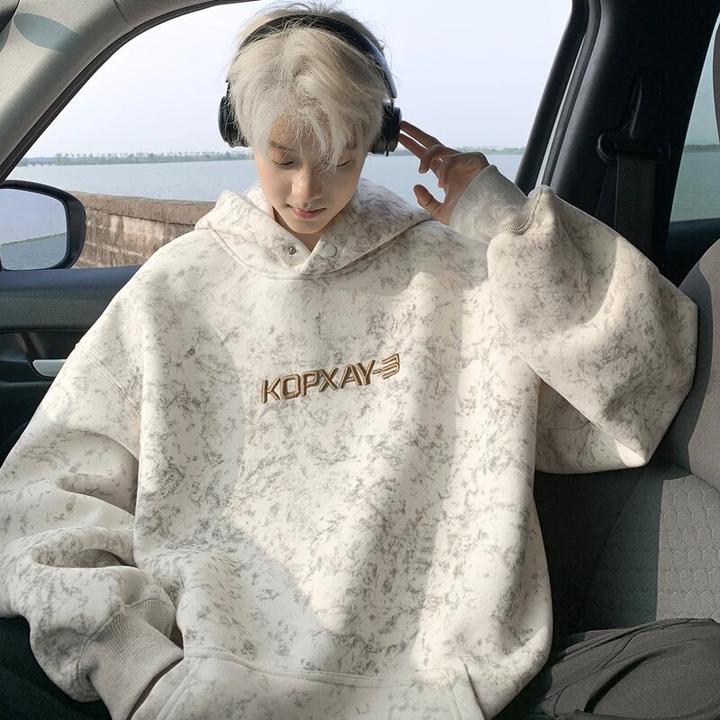 仓石一树新款重磅刺绣连帽卫衣男加绒美式潮牌宽松大码青少年外套