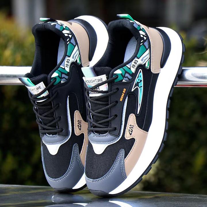 百乐麟男鞋2025新款运动休闲鞋老爹鞋网面鞋春秋季学生百搭跑步鞋