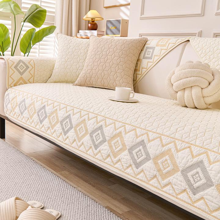 2025秋冬新款沙发垫纯棉四季通用布艺防滑绗缝夹棉沙发套罩巾坐垫