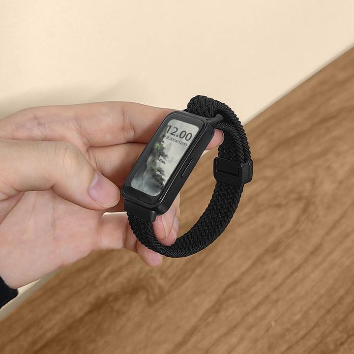 适用华为手环10/8/9/NFC表带夏天配色高颜值时尚编织磁吸腕带