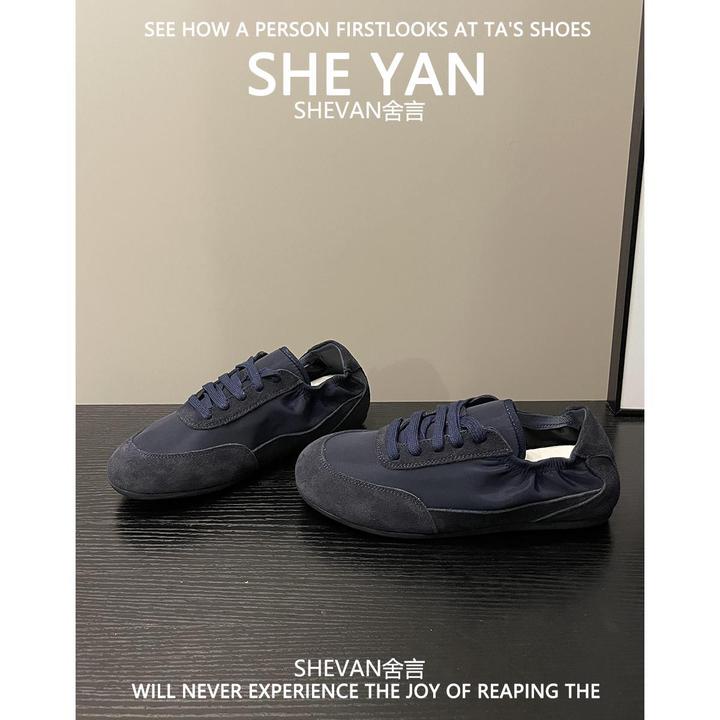 羊皮版~棕黄复古德训鞋女2025夏季软底休闲运动鞋百搭平底阿甘鞋