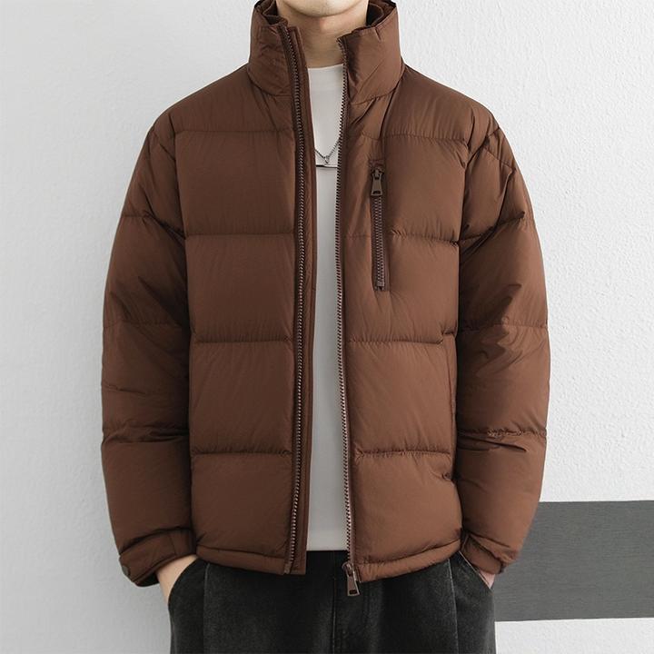 高端潮牌休闲百搭羽绒服男士冬装新款时尚立领加厚保暖防寒外套潮