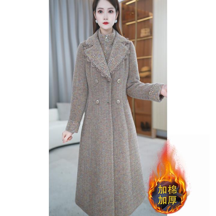 【玖慕】冬季新款女士简约显瘦加厚保暖时尚通勤两件套套装M-4XL