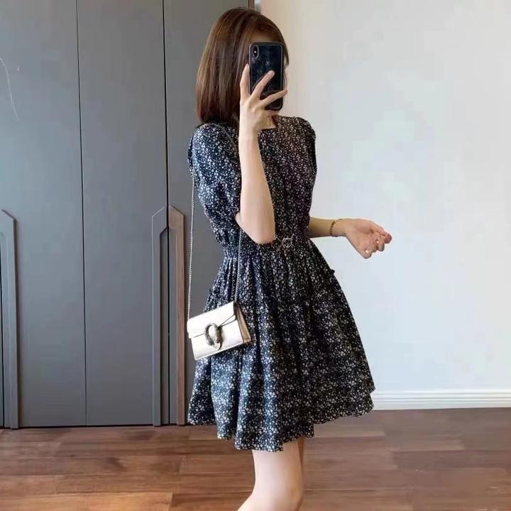 BU PAI轻奢欧洲站夏季法式茶歇裙显瘦气质高级感小个子碎花爆款女