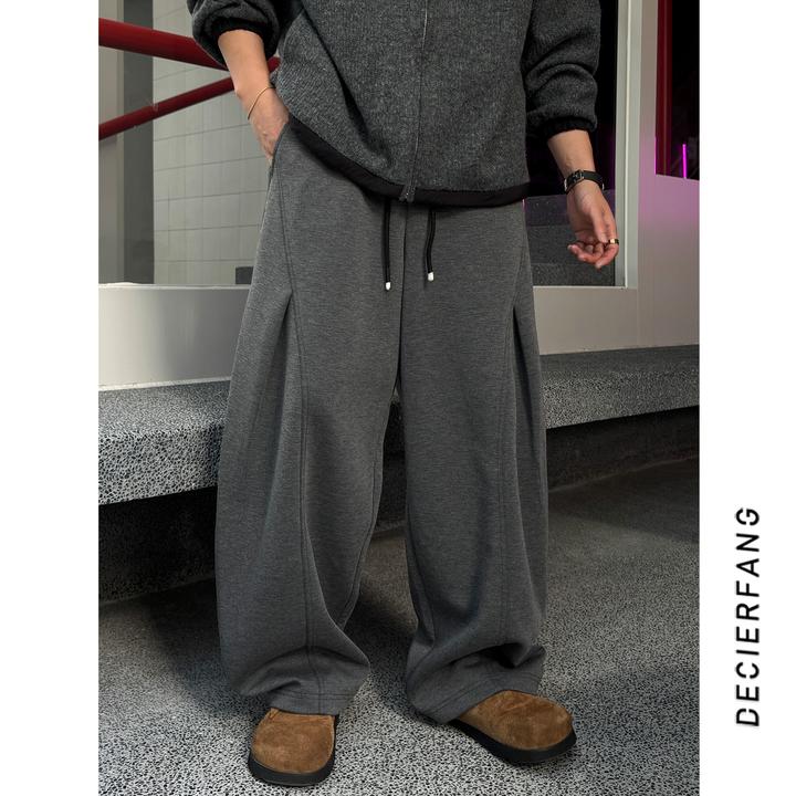 秋季慵懒风解构卫裤男女同款百搭松弛感宽松男士弯刀潮流休闲裤