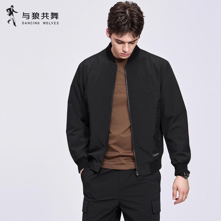 【夹棉】与狼共舞棒球领男士夹克2025秋冬新款舒适加厚休闲外套