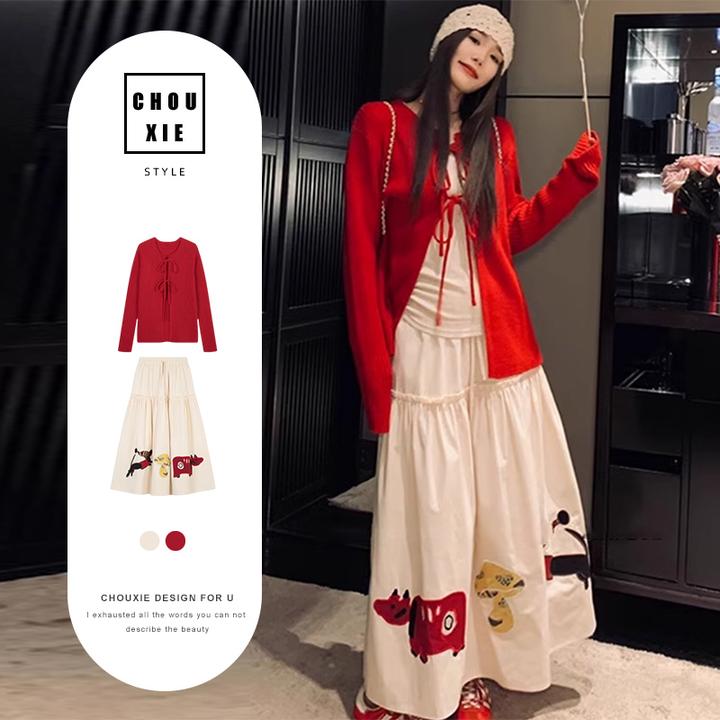 2025超火今年流行漂亮独特绝美高级感小香风开春穿搭一整套装裙女