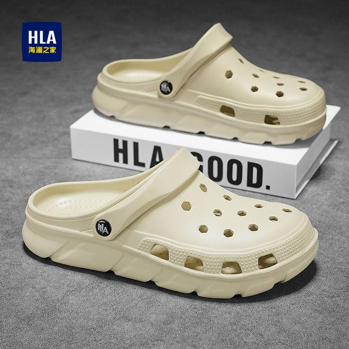 HLA/海澜之家男鞋夏季户外百搭休闲凉鞋男士爆款开车两用洞洞鞋男