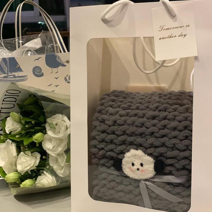 可爱帕恰狗围巾编织材料包毛线手工礼物冰条线打发时间送男女