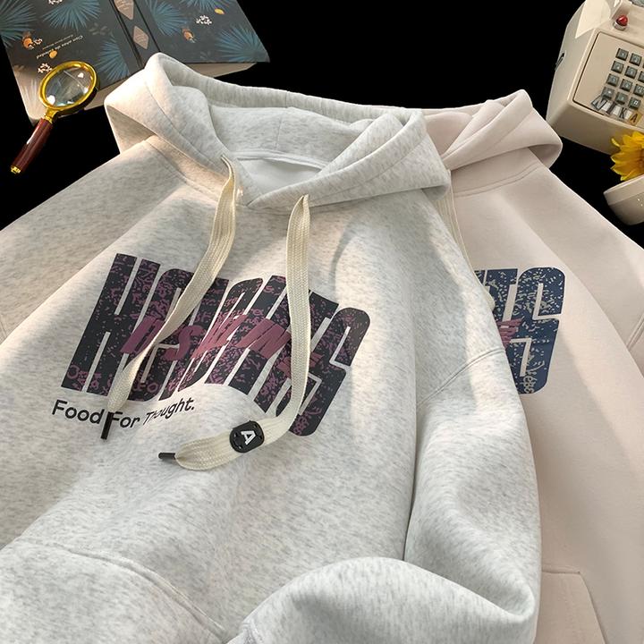 @MXD 重磅600g美式潮牌撞色发泡字母连帽卫衣男秋冬宽松休闲外套