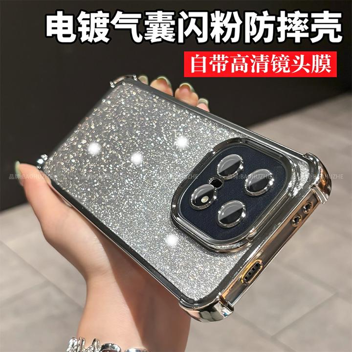 四角气囊防摔闪粉电镀适用iQOO15/13手机壳pro镜头全包简约轻奢