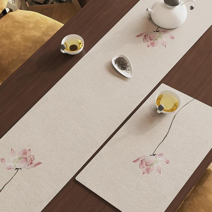 硅藻泥防水桌旗桌布茶垫餐桌吸水茶台垫布茶桌禅意轻奢高端茶垫子