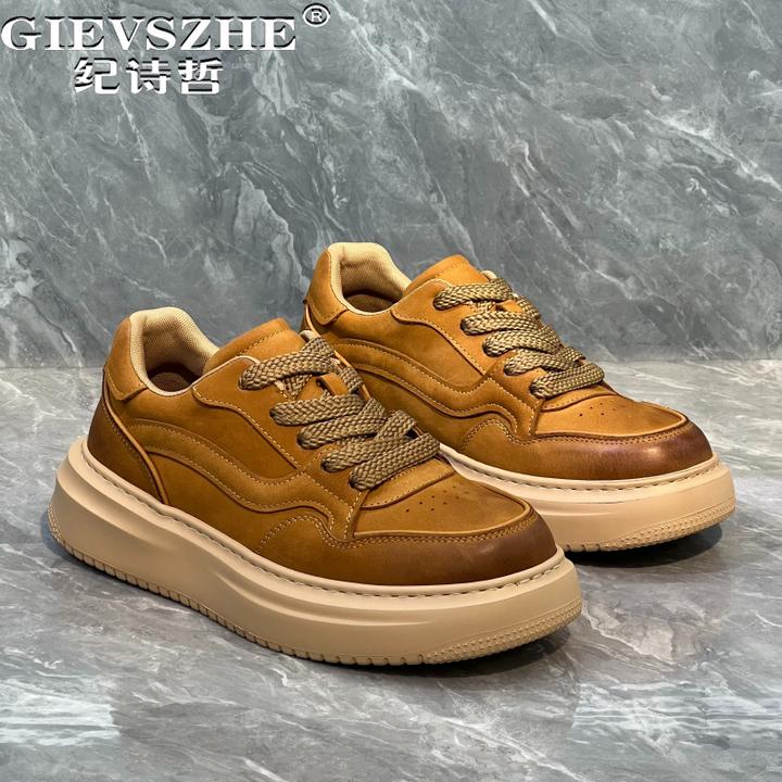 纪诗哲男鞋复古透气百搭运动鞋子男款潮流厚底休闲鞋轻便时尚板鞋