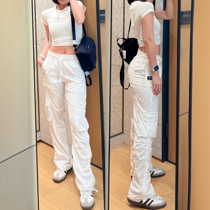 【LU工装裤】宽松中高腰运动裤速干休闲裤直筒抽绳裤