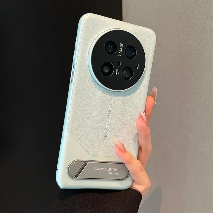 适用华为mate70/60pro+高端隐形支架60RS拼接素皮精孔轻薄手机壳