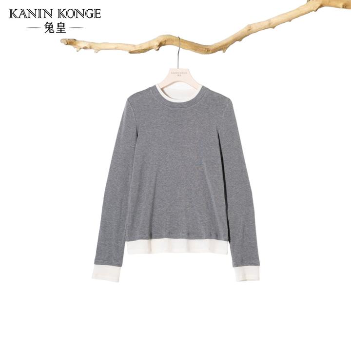 TUHUANG/秋冬季新款针织衫百搭假两件女上衣休闲百搭ZBFY2549