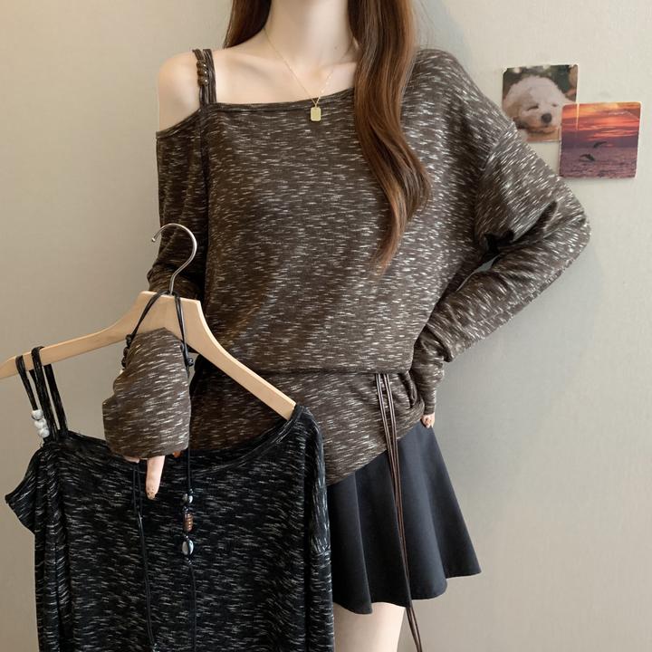 2025新款爆款露肩长袖T恤大码女装胖MM早秋穿搭巨好看打底衫上衣