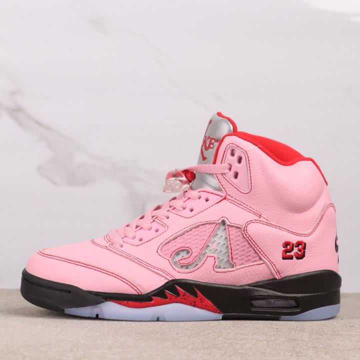 AJ5高帮北极粉红色男士经典复古耐磨运动篮球鞋男子透气跑步鞋