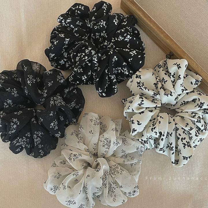 法式复古碎花大肠圈气质低马尾发圈发绳扎发皮筋新款2025