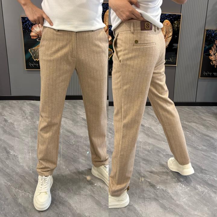 百搭休闲裤男款秋冬新款潮流条纹休闲裤百搭轻奢裤子男款秋冬款
