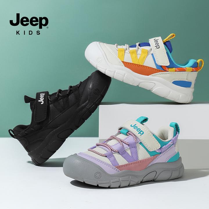 Jeep童鞋儿童软底防水革面运动鞋2024新款秋冬男女童鞋子防滑潮跑
