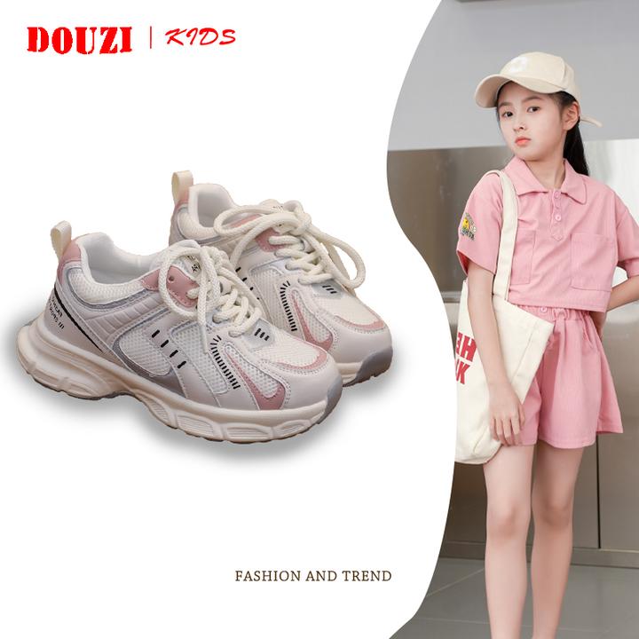 双网老爹运动鞋女童2025春款软底鞋中大童休闲小白鞋儿童鞋子女孩