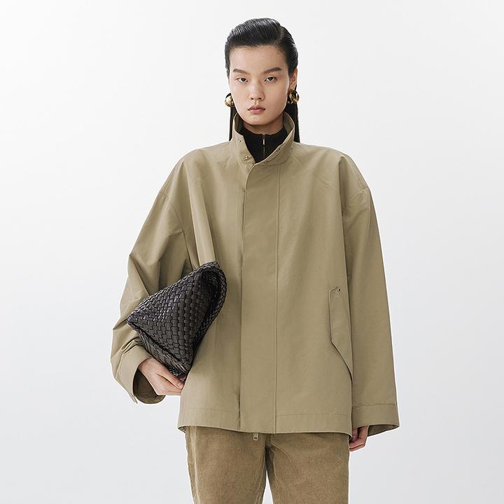 JNBY/江南布衣春夏风衣宽松立领外套女长袖休闲通勤简约5P2911020