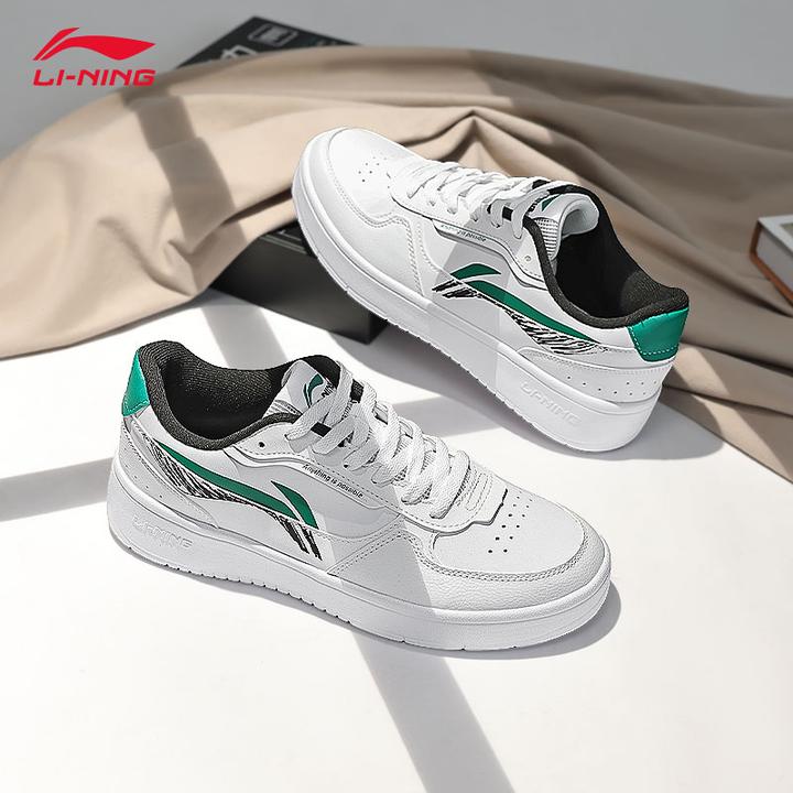 李宁都达男鞋板鞋2025夏季低帮时尚透气耐磨休闲鞋透气软弹板鞋