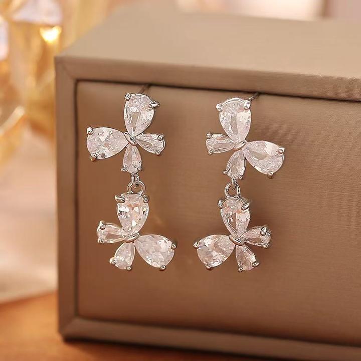 铜合金耳饰 超闪仙女耳钉女小众设计精致耳坠少女小众首饰高级感