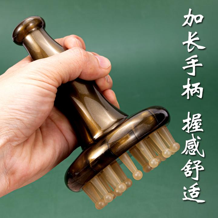 【赠精油】正宗天然牛筋梳29齿按摩经络刷长柄圆盘肚子腿部刮痧疏通