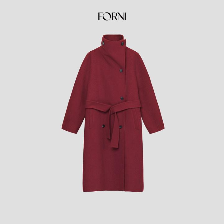FORNI 继承者 双面尼立领羊毛宽松大衣