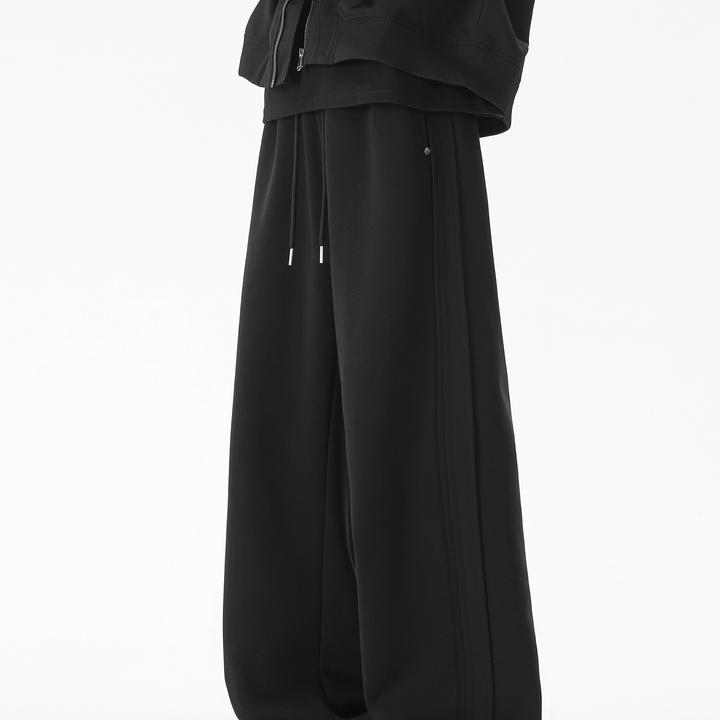 早秋2025新款潮牌简约拼接直筒休闲裤男潮流美式宽松百搭运动卫裤