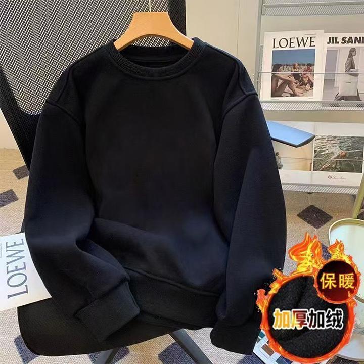 雅鹿男装长袖新款美式印花男士加绒加厚休闲潮牌男士卫衣衣服男