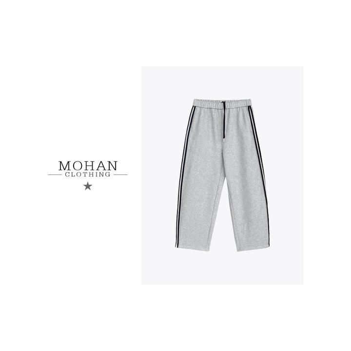 冬季新品灰色宽松显瘦直筒条纹休闲裤长裤女HY5927