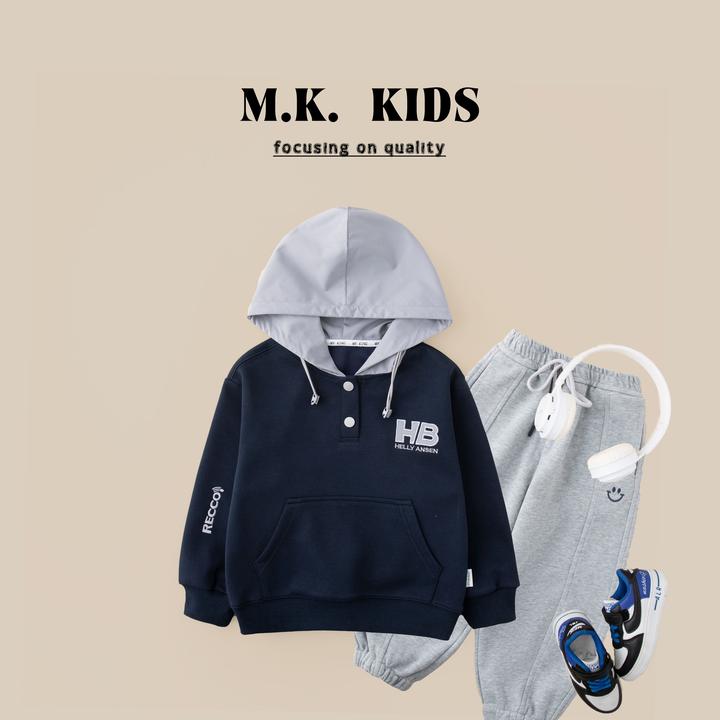 儿童卫衣2025新款男童秋季时尚潮流圆领连帽上衣BQ0815华子童装