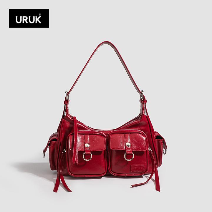URUK包包女2025新款时尚单肩斜挎休闲辣妹包腋下包机车风女包百搭
