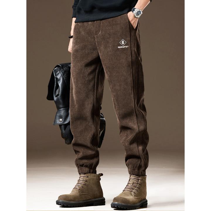 MR.MUDI/穆迪先生高端保暖裤子男士冬季加绒束脚运动休闲裤男卫裤