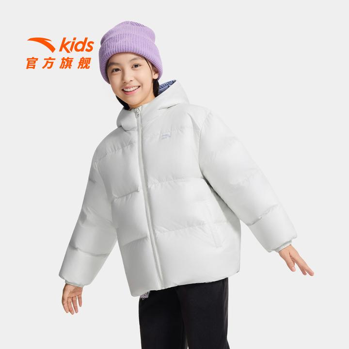 安踏儿童女童羽绒服2025冬新款保暖青少年四防连帽羽绒服外套6902