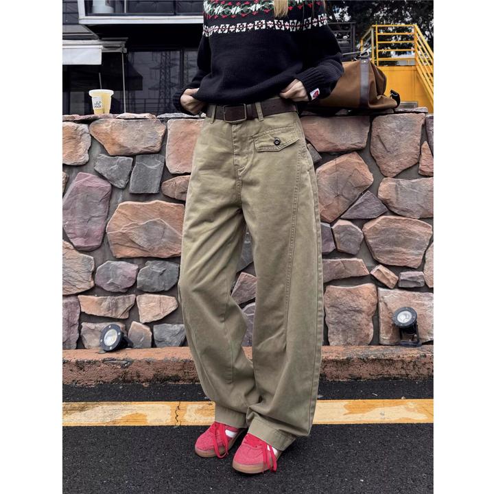 NOMIO美式复古宽松直筒弯刀工装裤休闲垂感阔腿小众cleanfit长裤