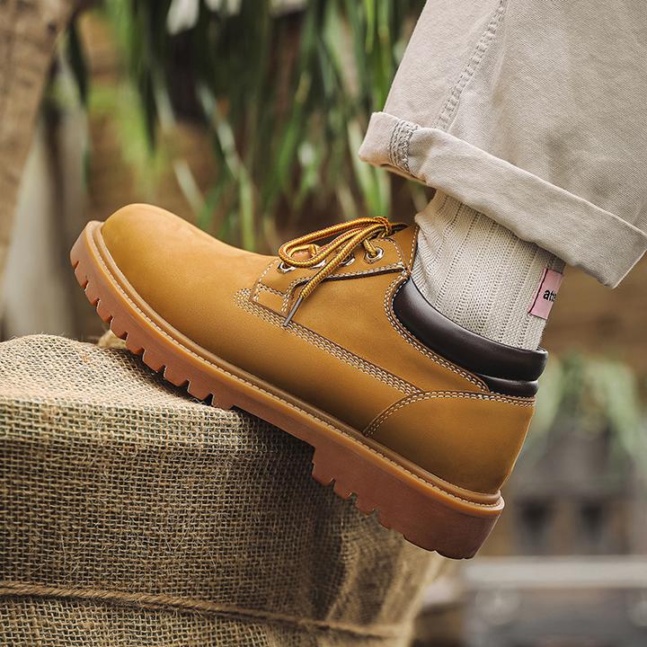 CPOZ低帮大黄靴皮面马丁靴男天柏岚同款牛津大底机车鞋工装鞋复古