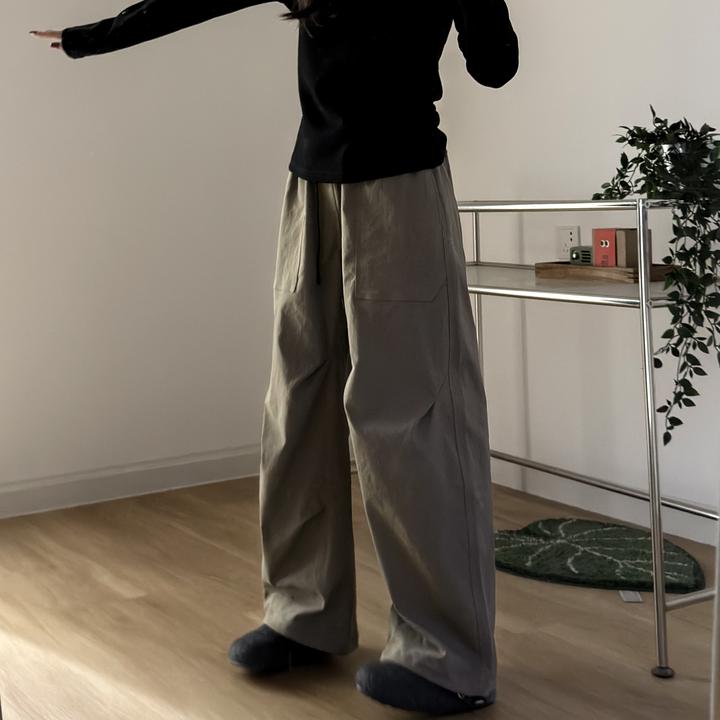 嘎子布·弯刀工装裤！秋冬立体防风耐磨阔腿长裤百搭中性捏褶撞色