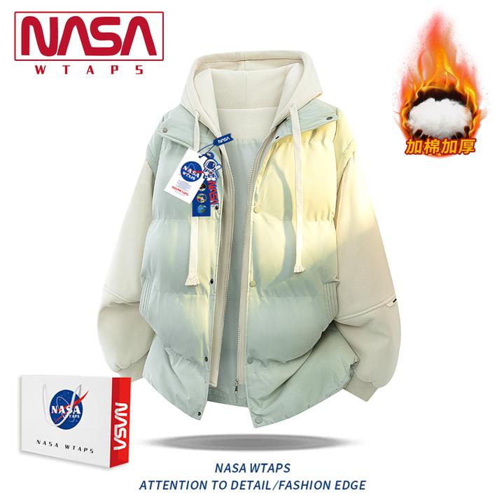 NASA WTAPS美式假两件羽绒棉服男款冬季新款棉衣宽松保暖棉衣外套