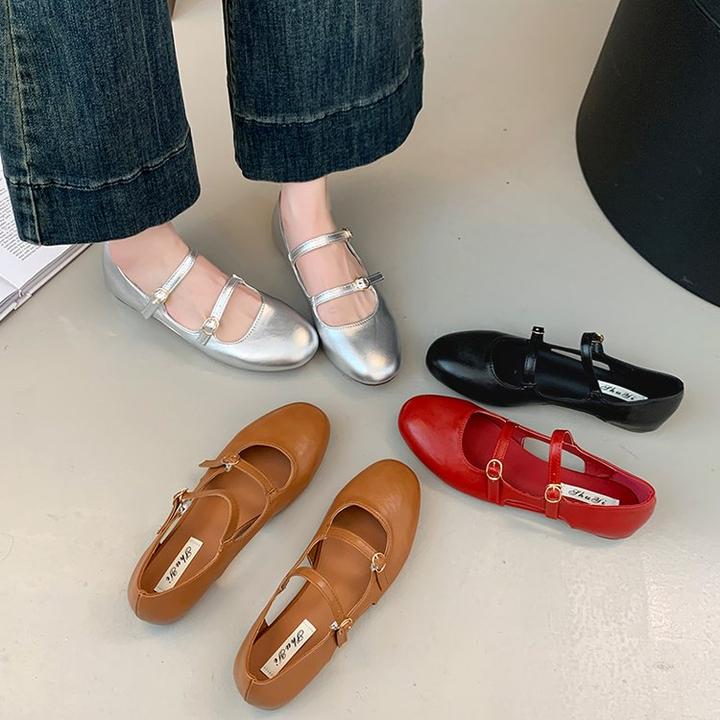 浅口银色单鞋女夏季新款圆头瓢鞋芭蕾舞仙女风软平底一脚蹬豆豆鞋