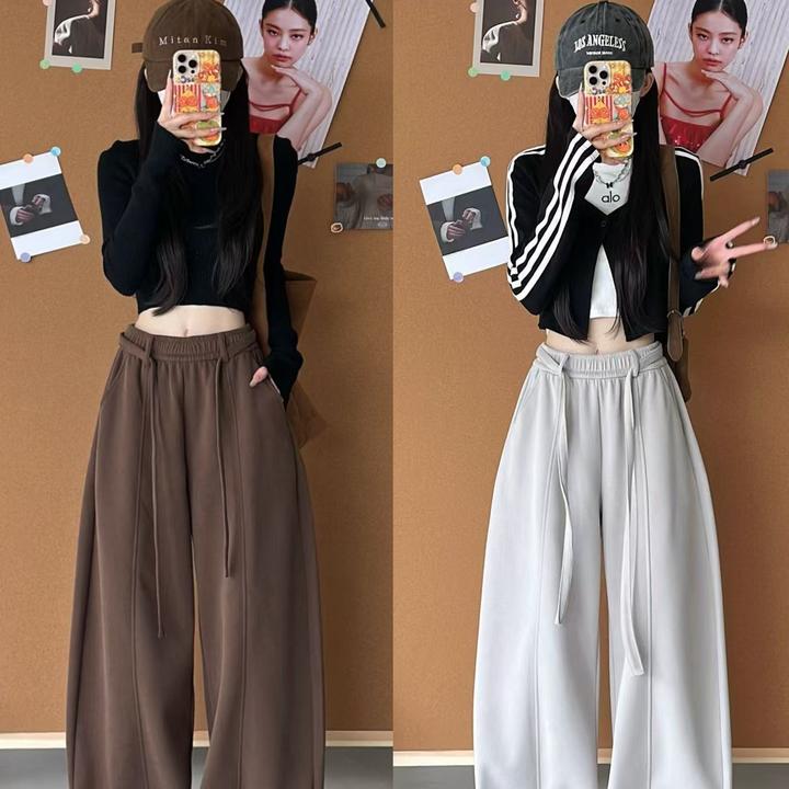 复古弯刀裤女25年新款琥珀流光风口袋宽松显瘦百搭阔腿裤子卫裤