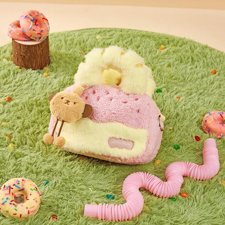 米菲毛毛手提包2025新款包包拼接撞色毛茸茸小巧可爱单肩斜挎女包