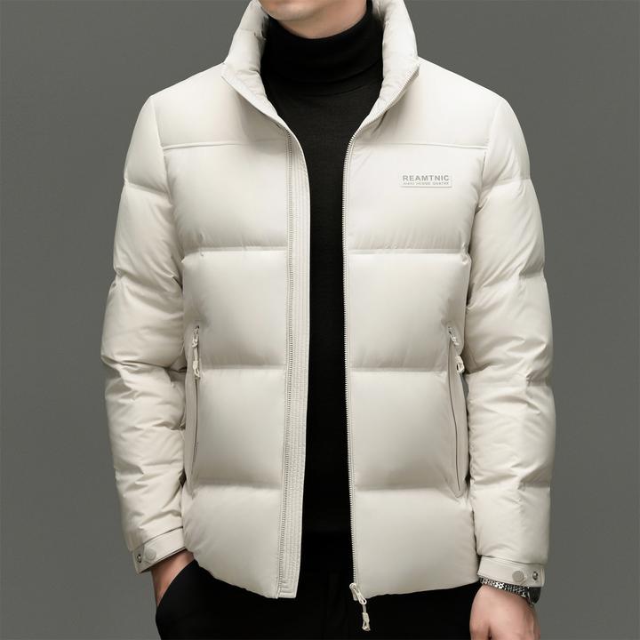 冬季时尚立领短款面包服休闲羽绒服90%白鸭绒加厚保暖潮流外套男